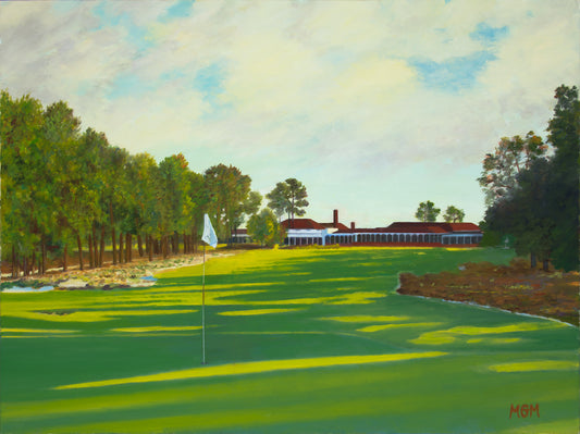 Pinehurst No.2, View Of The Clubhouse, Original Oil Painting